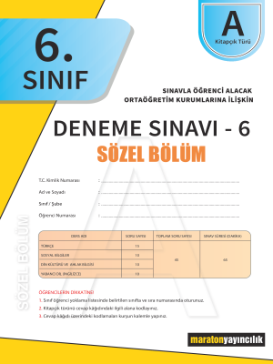 6. Sınıf Kurumsal Deneme 6 - Sözel
