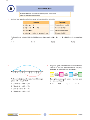 7. Sınıf Kurumsal Deneme 1 - Matematik