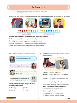 8. SINIF SÜREÇ İZLEME DENEMELERİ İNGİLİZCE 3