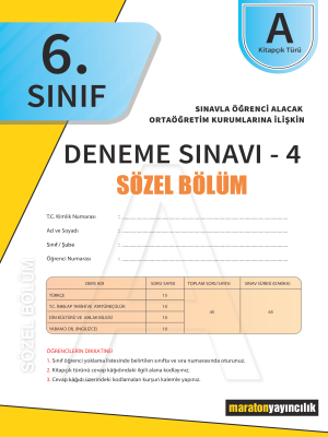6. Sınıf Kurumsal Deneme 4 - Türkçe