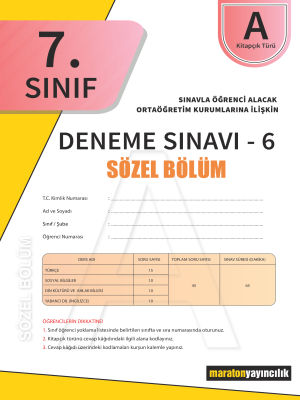 7. Sınıf Kurumsal Deneme 6 - Sözel
